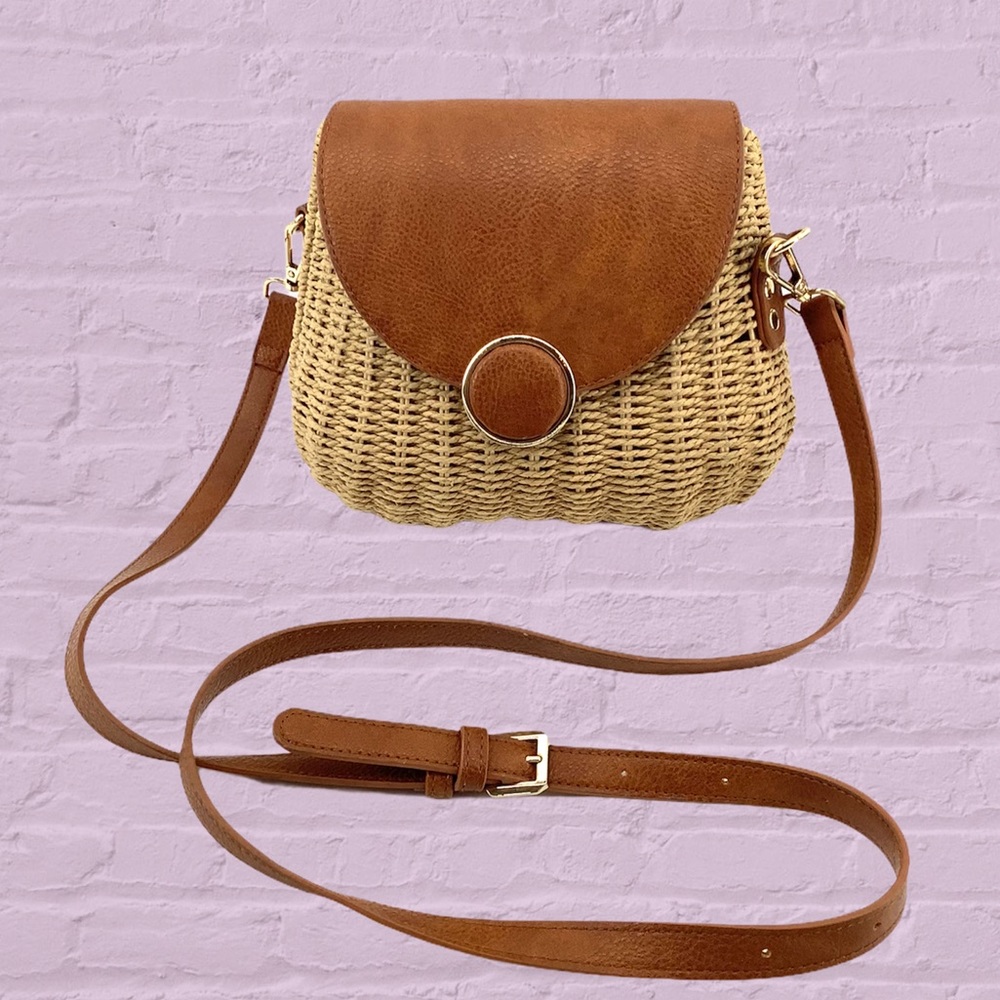 VINTAGE WOVEN CROSSBODY HANDBAG